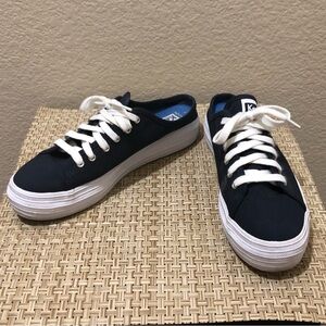 Keds Navy Blue Mules/Sneakers with White Laces